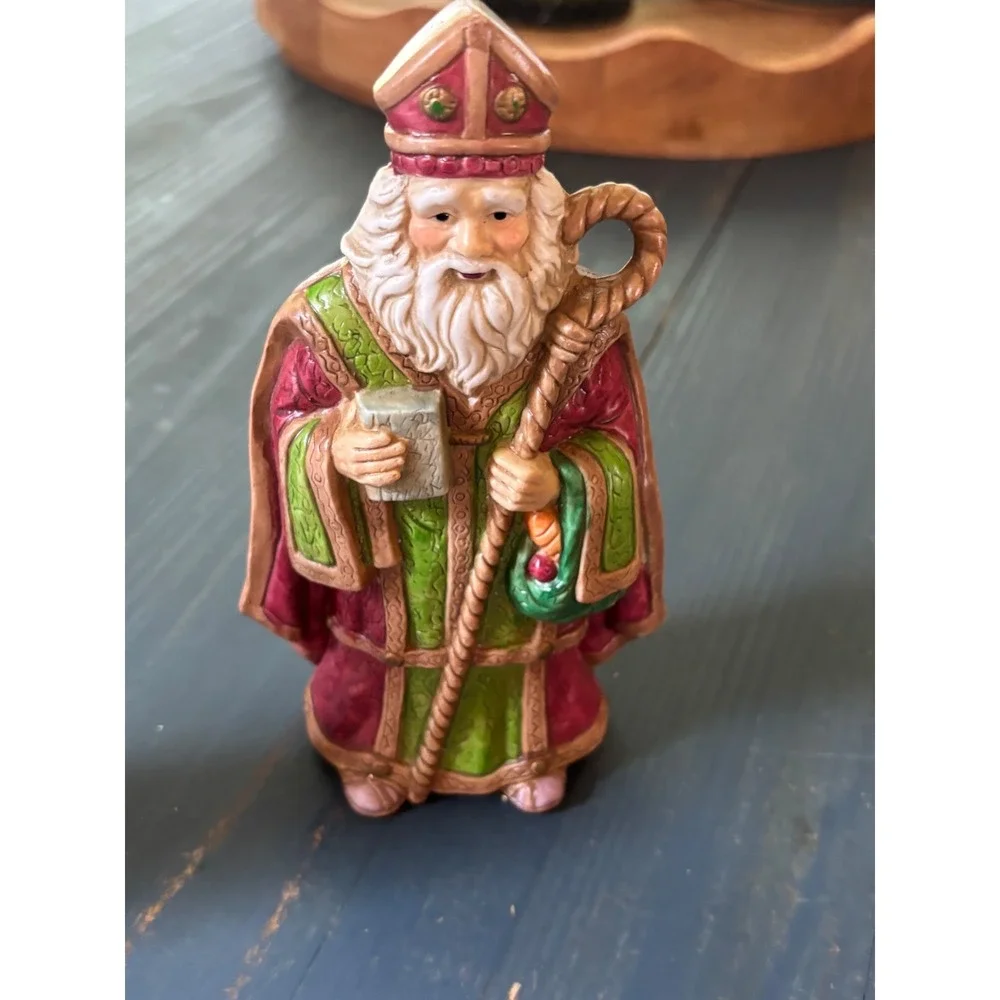 Brinns 1992 Vitg. Santa Claus Father Christmas Figurines Set of 3 Ceramic Decor